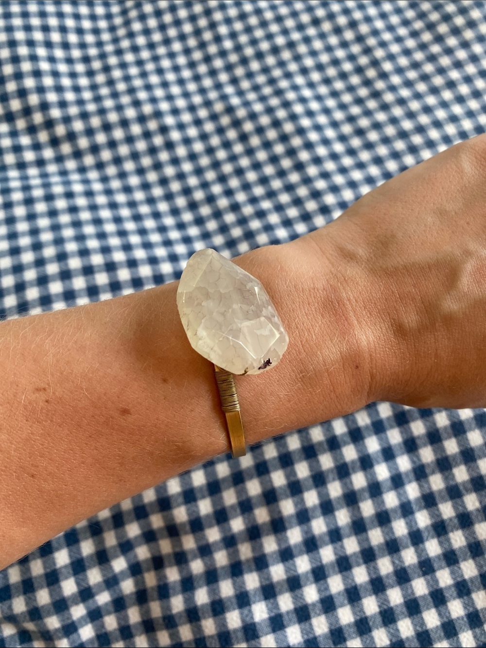 Minimalist Open Brass Cuff Bracelet - Sleek Gold Tone